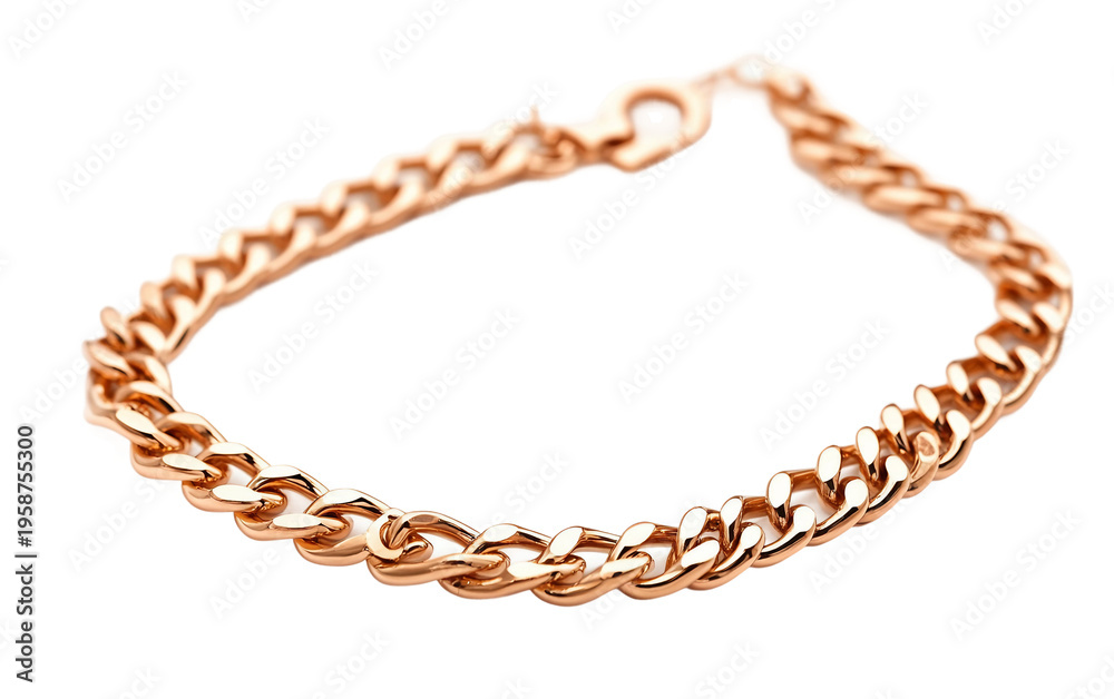 Obraz premium Charming rose gold chain necklace displayed in flat arrangement showcasing delicate craftsmanship luxury appeal and classic fashion accessory isolated on transparent background PNG