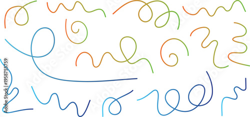 Colorful cursive writing on a white background