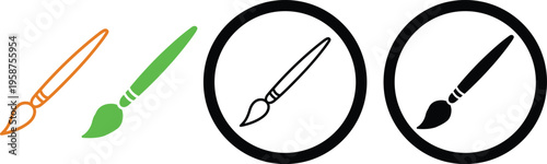 Visual representation of paintbrush icons and their variations in design