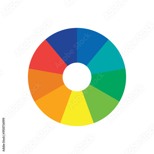 Free Download Color palette guide. Rainbow color wheel. Color wheel vector. Illustration of printing color wheel with twelve colors in gradations. Gradation of colors Theory in the circle.	 - GFXLoad
