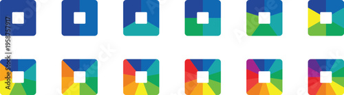 Color wheel vector. Set of different color square. Color theory wheel for learning hue, tint, and shade combinations.