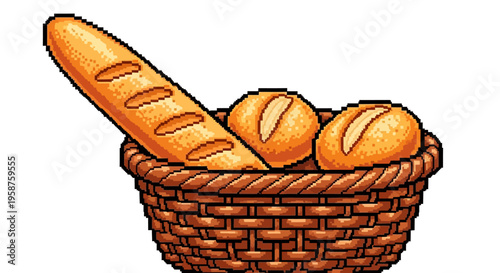 Basket of Freshly Baked Artisan Breads.