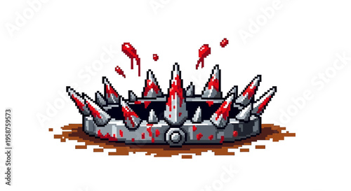 Bloody Spiked Crown of Thorns Symbol of Suffering and Sacrifice.