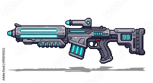 Futuristic Sci-Fi Energy Rifle Weapon Design.