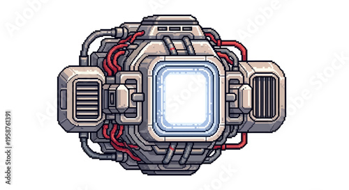 Futuristic Sci-Fi Mechanical Device with Glowing Core.