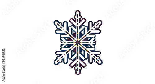 Intricate Snowflake Design with Geometric Patterns.