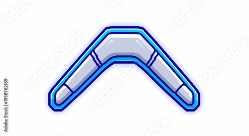 Modern V-Shaped Boomerang Toy with Blue Outline.