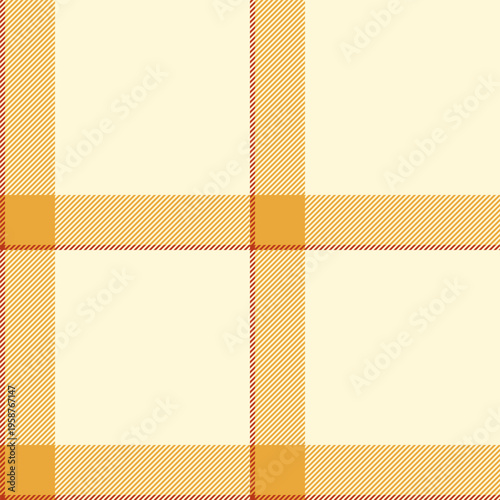 Bedding plaid tartan check, up texture vector background. Valentine pattern textile seamless fabric in cornsilk and amber colors.