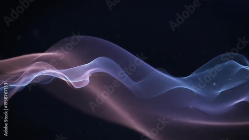Abstract colorful light waves flowing in dark background