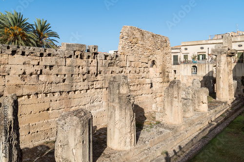 Wallpaper Mural The remains of the Temple of Apollo located on the island of Ortigia in Syracuse, Sicily, Italy. Ancient Greek archaeological site and historic landmark in southern Italy. Torontodigital.ca