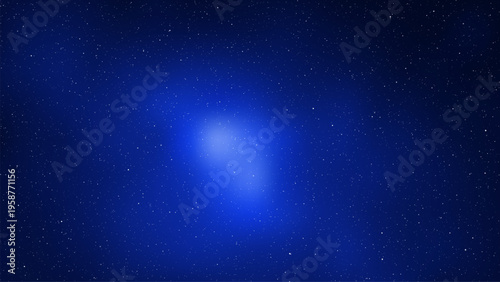 Space vector background with blue nebula and glowing stars. Cosmic starry sky texture. Galaxy illustration pattern with light particles, infinite universe and deep night astronomy view.