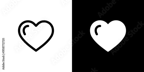Favorite icon concept with flat Black White Background. Vector illustration.