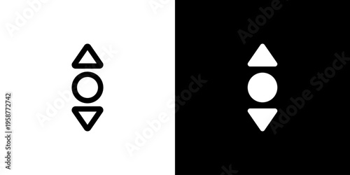 Vertical Scroll Action icon concept with flat Black White Background. Vector illustration.