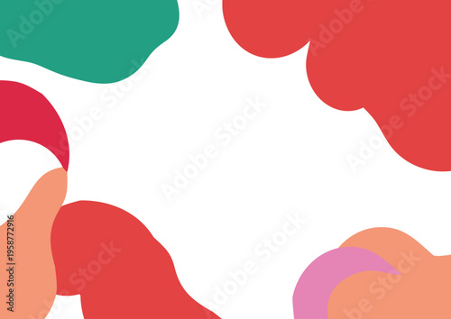 Minimal Abstract Blob Background Flat Vector Illustration, Modern Color Shapes Design