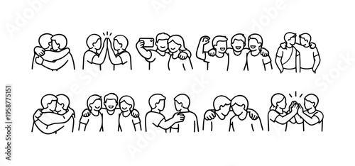 Diverse group of friends sharing moments of connection and celebration together