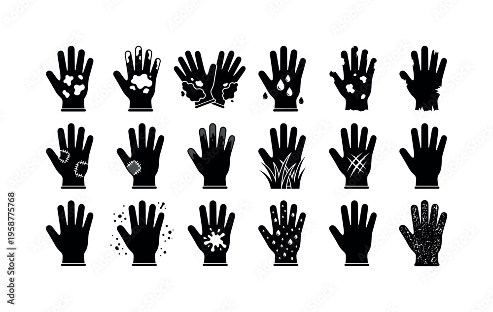 Fototapeta premium Creative hand illustrations showcasing various textures and conditions