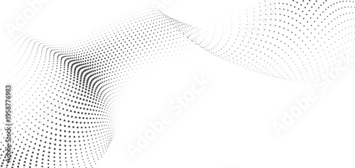 Abstract wave of particles, flowing digital landscape, futuristic technology background