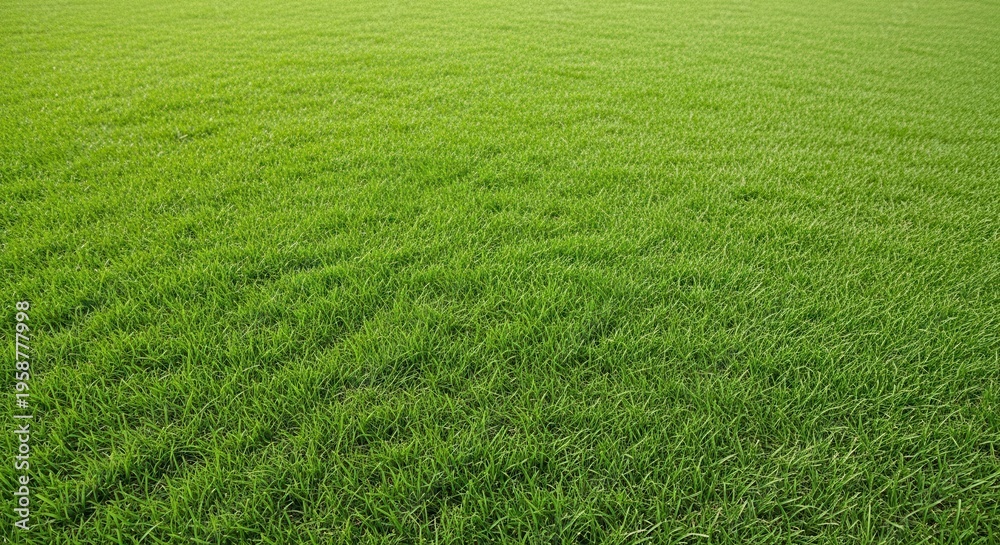 Obraz premium Lush green grass field under soft natural lighting with a smooth texture and vibrant color