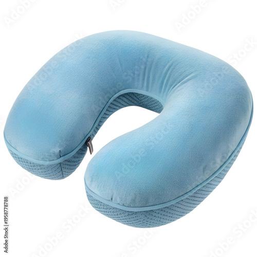 Travel Neck Pillow Isolated on White Background Airplane Comfort Accessory