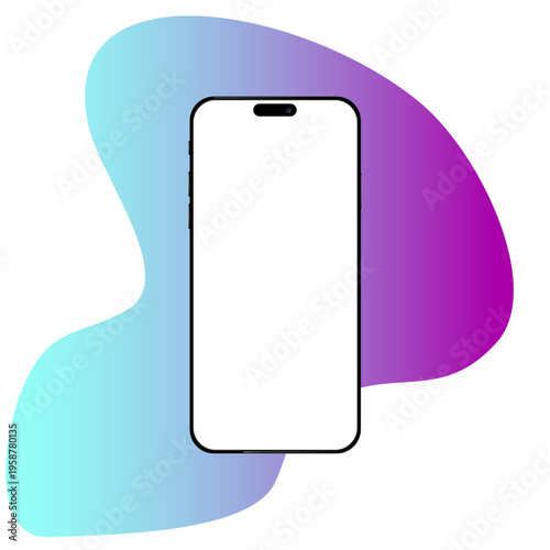 Abstract gradient background with smartphone mockup, modern minimal tech design