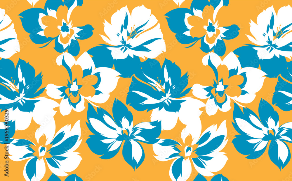 Fototapeta premium Seamless abstract pattern. Flowers pattern design.