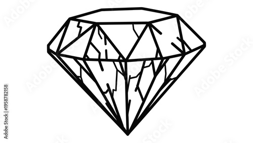 Simple line drawing of a diamond shape with internal facets and edges