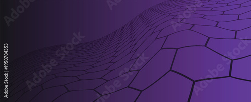 Abstract purple hexagon shape background. Vector banner design. Hexagons pattern. Geometric abstract background with simple hexagonal elements. Medical. Vector digital art banner. Eps10