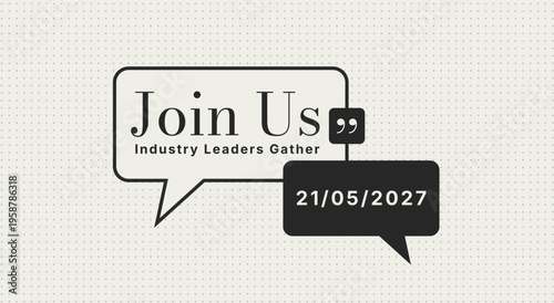 Minimalist "Join Us" Networking Event Banner with Speech Bubbles