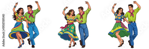 Traditional Brazilian June festival celebration concept, perfect for festival posters, cultural event invitations, travel brochures, and social media content promoting South American tourism