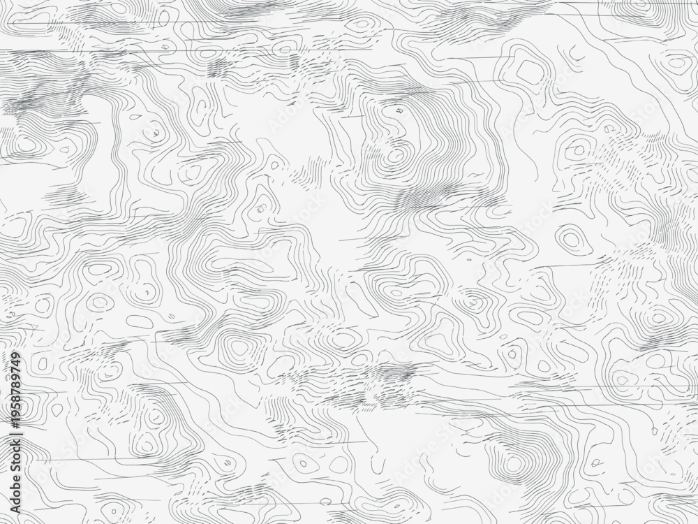 Obraz premium Abstract Contour Elevation Map Digital Illustration