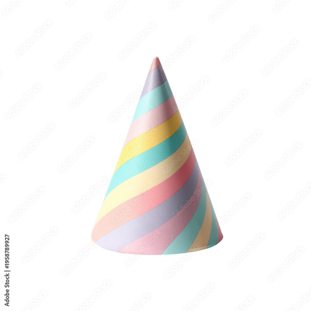Fototapeta premium Colorful Party Hat on Transparent Background