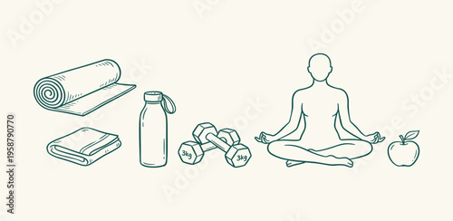 Hand-drawn birthday celebration with cake, balloons, gift boxes, party hats, and confetti, creating a festive and joyful atmosphere