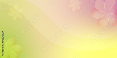 Soft pastel floral background with abstract flower and smooth waves.