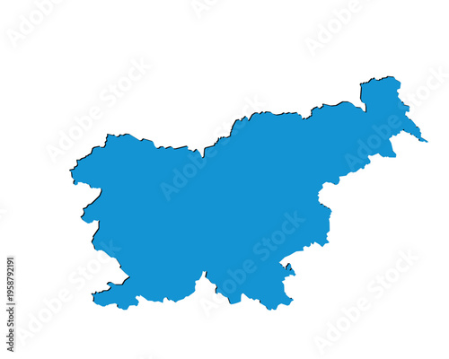 Map of Slovenia, sign silhouette. World Map Globe. Vector Illustration isolated on white background. Europe continent.