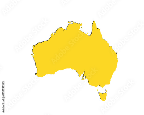 Map of Australian, sign silhouette. World Map Globe. Vector Illustration isolated on transparent background. African continent.