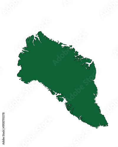 Map of Greenland, sign silhouette. World Map Globe. Vector Illustration isolated on white background. American continent.