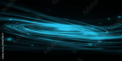 abstract ethereal image evokes the mysteries of space, where vibrant blue energy swirls through the cosmic void, sparking a sense of wonder and curiosity.