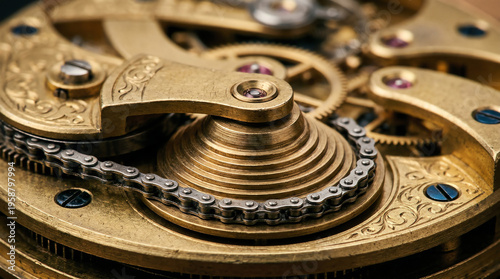 Fusee Chain and Cone Mechanism from an Antique Pocket Watch