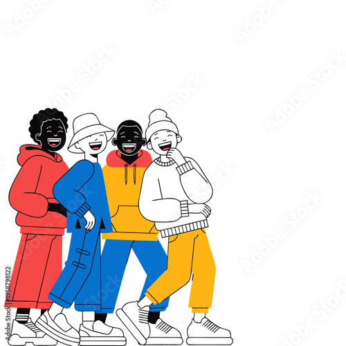 Group of diverse children smiling together for International Children's Day  