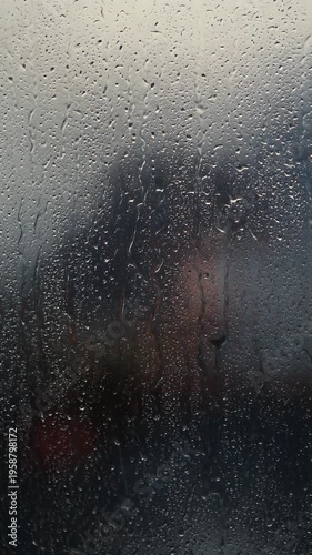 Water Droplets on Foggy Window Pane Generative AI