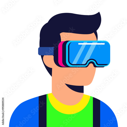 Man wearing virtual reality headset exploring digital worlds with immersive technology