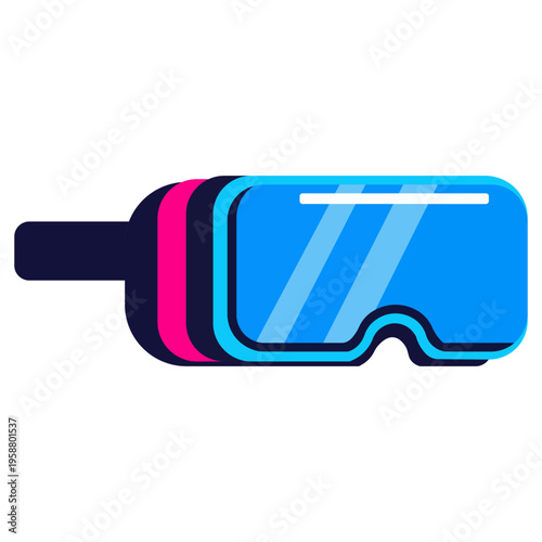 Modern virtual reality headset with sleek design and vibrant colors