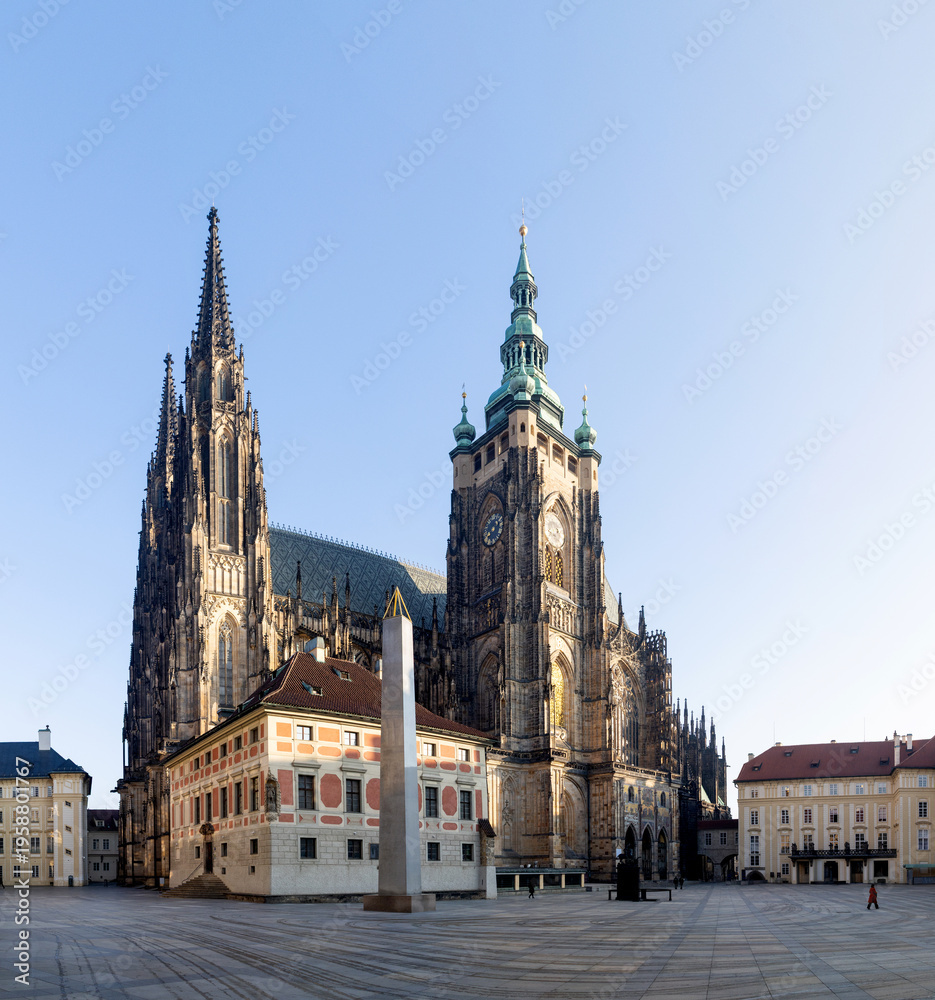 Fototapeta premium historic St. Vitus Cathedral in Prague, located within the walls of Prague Castle, Czech Rebublic.