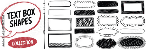 Hand Drawn Speech Bubble and Various Sketchy Text Boxes Collection illustration untitled