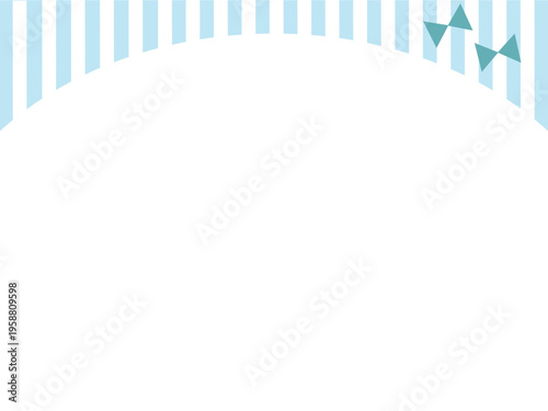 ストライプとリボンのガーリーなアーチ背景フレーム