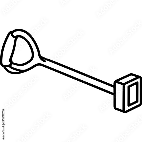 Minimalistic heated wood branding iron stamp outline icon