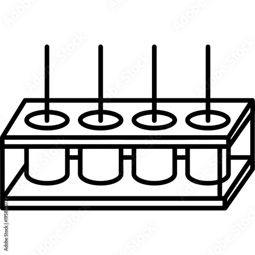 Minimalistic multi-cavity metal candle mold outline icon