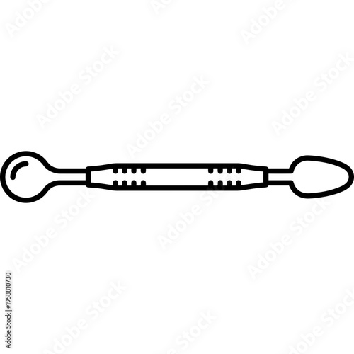 Minimalistic dental burnisher smoothing instrument outline icon