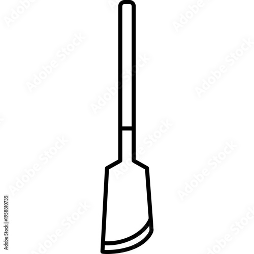 Minimalistic bark peeling spud tool outline icon