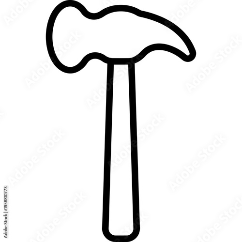 Minimalistic chasing hammer with bulbous head outline icon